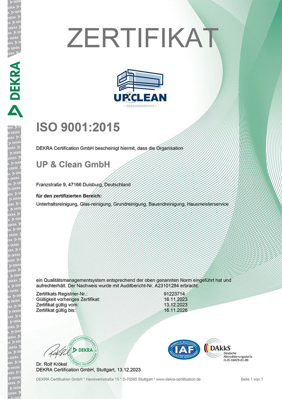 ISO 9001-2015 Zertifikat